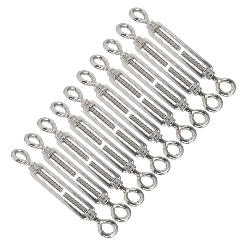 10pcs Eye and Eye Turnbuckle Wire Tensioner Strainer Stainless Steel