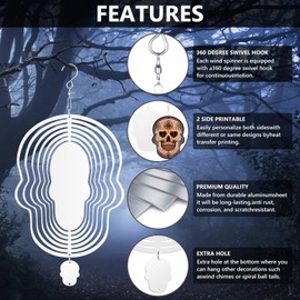 4 Pack 10 inch Sublimation Wind Spinner Blanks, 3D Aluminum Double Sided Sublimation Wind Powered Kinetic Sculpture DIY Crafts Ornaments for Indoor Outdoor Garden Yard Window Porch Decoration