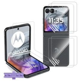 [2 Sets 6 PCS ] Hydrogel Screen Protector for Motorola Razr 2024, Electro-weideworld Scratch Resistant HD Clear TPU Screen Protector, Support Fingerprint Unlock