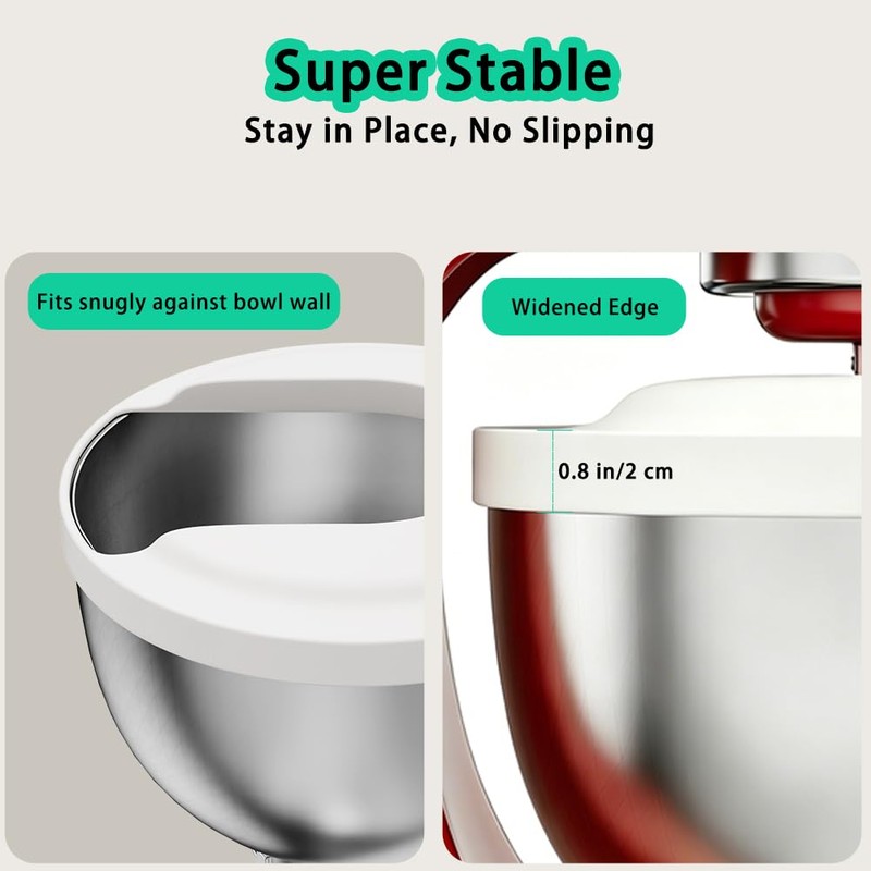 Silicone Flour Funnel with Pouring Shield for KitchenAid 4.5-5QT Mixer