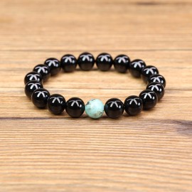 Koai 10mm African Turquoise Onyx Lucky Bracelet, onyx African Turquoise, African Turquoise