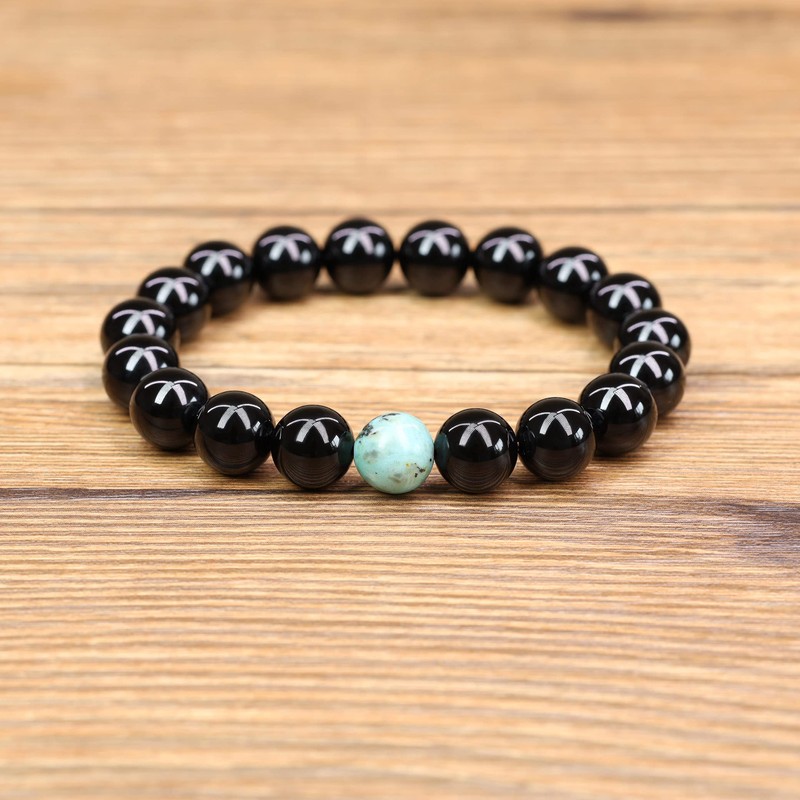 Koai 10mm African Turquoise Onyx Lucky Bracelet, onyx African Turquoise,