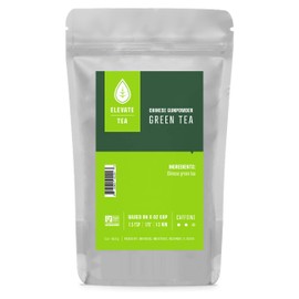 Elevate Tea CHINESE GUNPOWDER GREEN TEA, Loose Leaf Tea Blend, 30 servings, 3 Ounce Pouch, Caffeine Level: Medium, Single Unit
