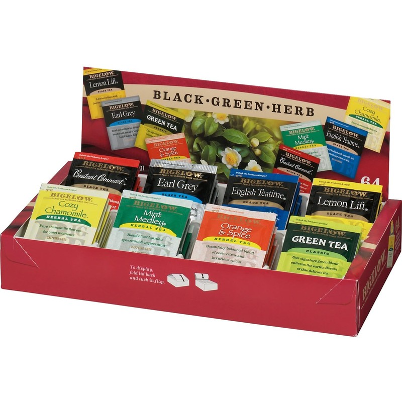 Bigelow Tea Assortment, Green, Black, and Herbal Teas with English