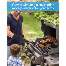 BBQ Gloves, Heat Resistant Barbecue Gloves, MILcea Gloves, Barbecue Gloves, Oven Gloves, Baking Gloves