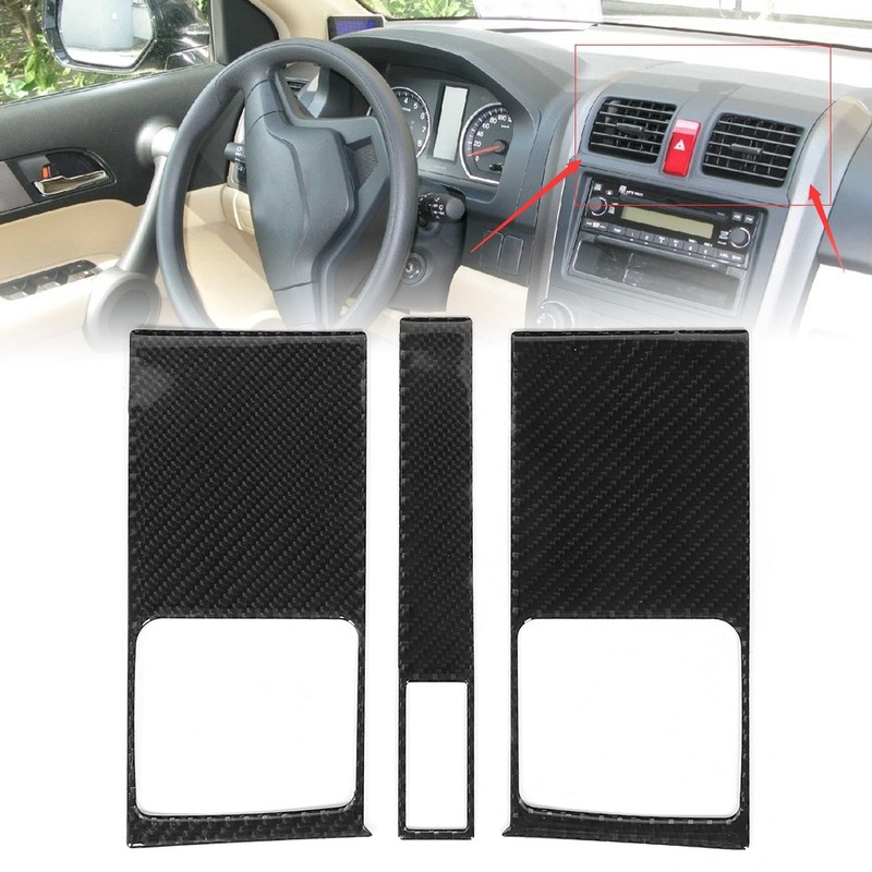 3Pcs Center Console Air Vent Cover Frame Carbon Fiber Outlet