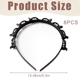 AOEVUIR Bangs Hairstyle Hairpin Hairstyle Aid Headband with Clips Hair Pins Hairdressing Supplies Headband Hair Accessories Hairband with Clips Twist Clip Headband (with 6 Hair Bands)