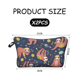 2 Pieces Sloth Cosmetic Bag, Large Capacity Cosmetic Bag, Travel Cosmetic Bag, Portable Cosmetic Bag, Double Layer Cosmetic Bag, Storage Bag, Travel Toiletry Bag