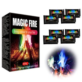 Magical Flames,Magic Neon Flames Fire,Mystical Colour Changing Flame,Magic Neon Flames Fire Colourant,Colorful Neon Flames,Colour Changing Flame for Indoor,Outdoor,Party Dinner,Yard Campfire,8pcX 10g