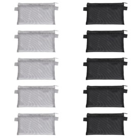 Clear Pencil Case Zipper File Bags - 10 Pack Waterproof Mesh Zipper Pouches for School, Office, Travel, Exams, Bills, Cosmetics and Storage - Durable Plastic Zip Wallets (21 x 12 cm)