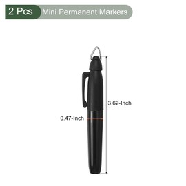 YOKIVE 2 Pcs Mini Permanent Markers, Office Golf Balls Markers Pens with Keychains Clips for Meeting Home Desktop Accessories (Black Ink)