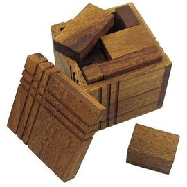 Square Packing Challenge Brain Teaser Wooden Puzzle