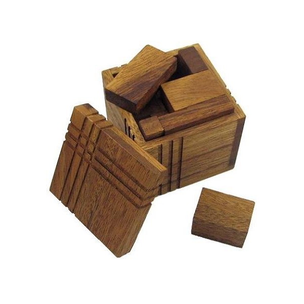 Square Packing Challenge Brain Teaser Wooden Puzzle