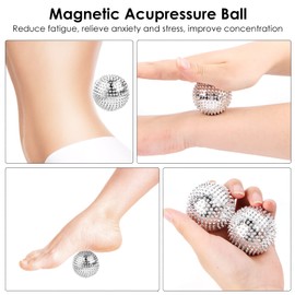 Pack of 10 Massage Rings and 4 Pieces Massage Ball, Acupressure Balls, Acupressure Rings, Massage Ring for Fingers, Massage Rings Set, Massage Ball, Stress Relief, Massage - Silver