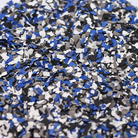 Epoxy Floor Flakes for Garage, Blend Color Chips Concrete Floor Coatings Decorative Paint Flakes for Walls Paint Interior Exterior (Black,White,Blue,Grey, 1lb)