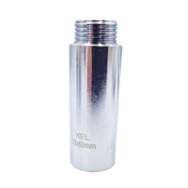 1/2" BSP (15mm) Pipe Thread Extension Female x Male Chrome Brass - 60mm Long