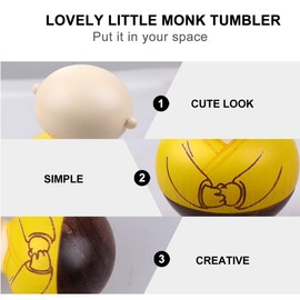 Didiseaon 1pc Wooden Poly Toy Tumbler Toys Tumbler Monk Statue Weeble Wobble Toys Wooden Tumbler Monk Toys Monk Tumbler Thai Buddha Figurine Desktop Bamboo Mini Raleigh Baby