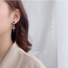arete largos con incrustaciones de diamantes de imitación, diseño de