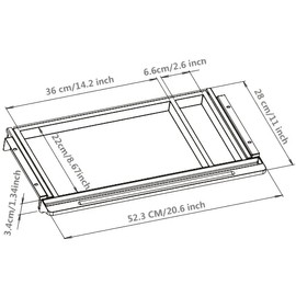 Under Desk Mounted Sliding Drawer to pull out, Attachable Desk Pencil Drawer White