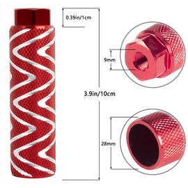 KINSPORY 4PCS Bike Pegs for 3/8 inch Axles, Aluminum Alloy Anti-Skid BMX Bicycle Pegs for Mountain Bike Backseats Stands Cycling Rear Stunt Pegs (Red, W' Shape)