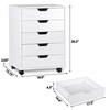 ZENY 5 Drawers Chest, Mobile File Cabinet with Casters, Home