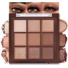 Hxssll 9 Color Eyeshadow Palette Makeup, Neutral Nude Matte Eye shadow & Shimmer Eyeshadow,Long Lasting Waterproof Eye shadow Makeup Palette for Women 04#