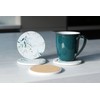 Set of 4 Ceramic Drink Coasters Stunning Minimalistic Flower -
