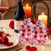 50PCS Love Heart Printed Valentine Candy Bags Organza Bags Gift