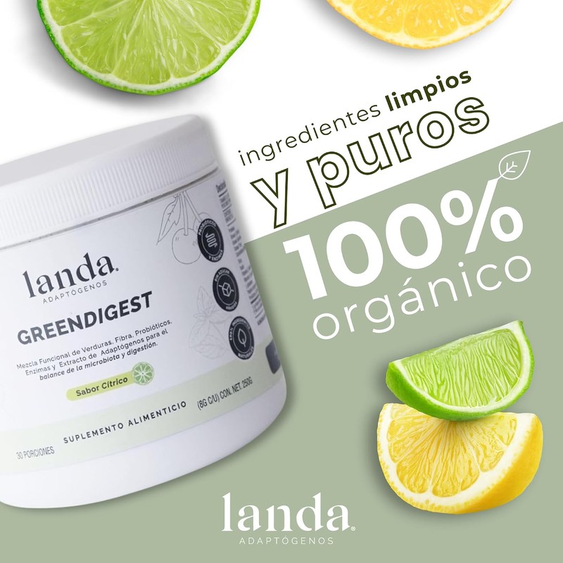 LANDA GreenDigest Mix Verde en Polvo con Probióticos 10 Billion