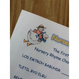 Unbranded 20 Sheets Nursery Rhyme Baby Shower Scramble Game + Answers Provided