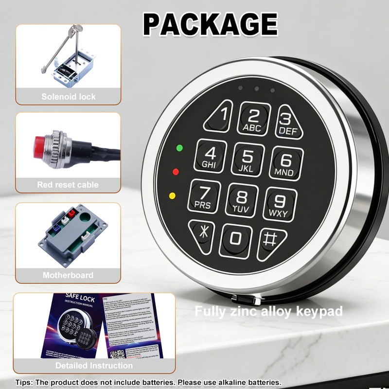 Programmable Electronic Safe Lock Replacement Keypad