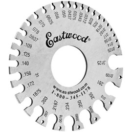 Eastwood Sheet Metal Gauge Round Dual-Sided Cable Sheet Stainless Steel Wire Gage Standard Thickness Metal Measurement Marking in Both Awg and SAE