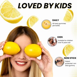 Sunvit-D3 Lemon Vitamin D3 Gummies 1,000IU - Vitamin d Gummies for Adults & Menopausal Women | Alleviating Back & Muscle Discomfort | Chewable & Calcium Vitamin D Gummies Suitable for Ages 11 & Above