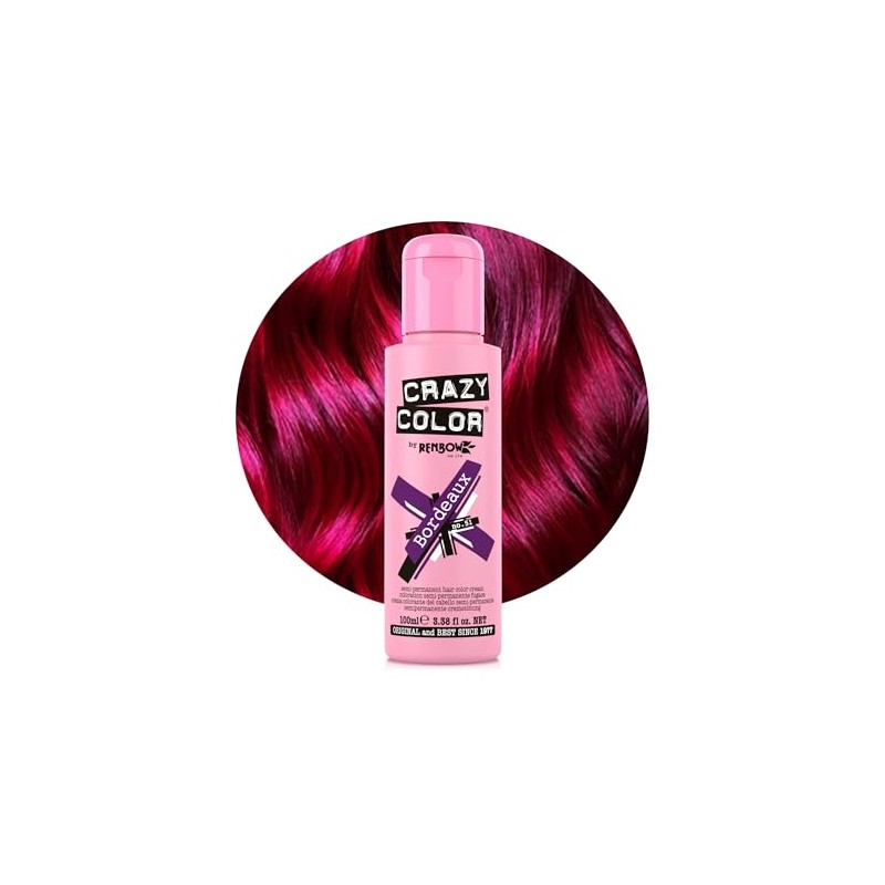 Crazy Color Bordeaux Red Hair Dye 100ml
