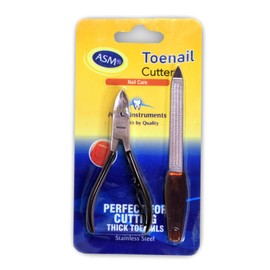 4.25" Toe Nail Clippers Cutters set for thick ingrown nails + 5" Nail File hard nails Heavy Duty Nail Nippers Scissor for Fingernails Pedicure Paronychia (Black & Silver)