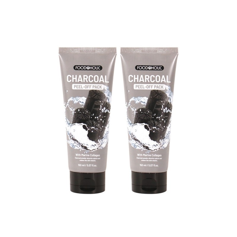 (2ea) Foodaholic Collagen Peel-Off Pack 150ml / Charcoal / (2개)푸드어홀릭