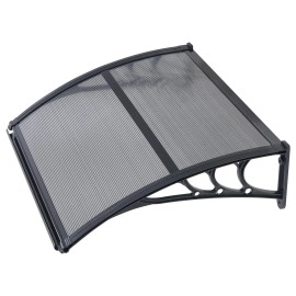 30 X 39 in Exterior Front Door Window Awnings ABS Bracket with Drainage Rain Snow Sun Protection for Door EntranceSize: Size 30x40 inch, color: Smoke Gray Color