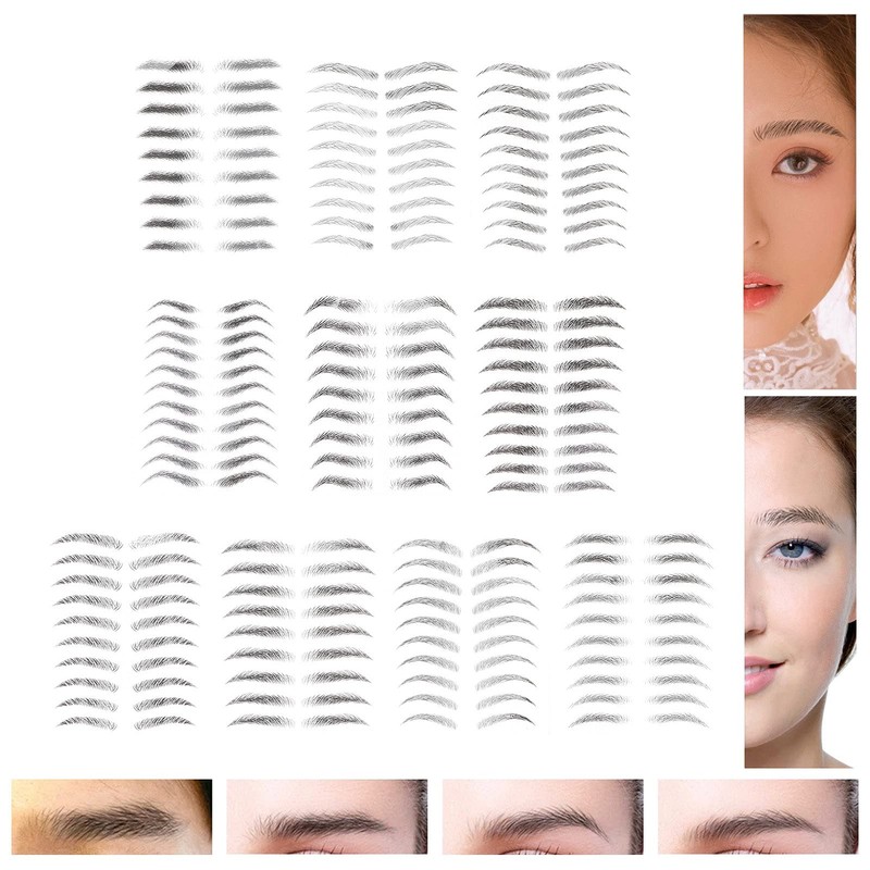 10 Pegatinas Impermeables para Cejas, Juego de Pegatinas Temporales para