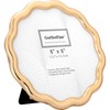 High-End Gold 5x5'' Round Zinc Alloy Picture Frames,Unique Wave Design,Heavy