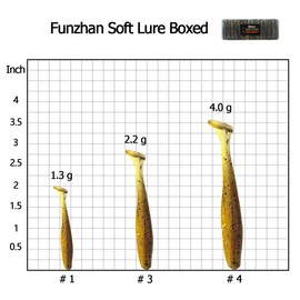 Funzhan 50Pcs Soft Baits for Bass Fishing Paddle Tail Swimbaits Lures Shad Gear Plastic Box for Crappie Redfish Salmon Trout Freshwater Redfish Saltwater