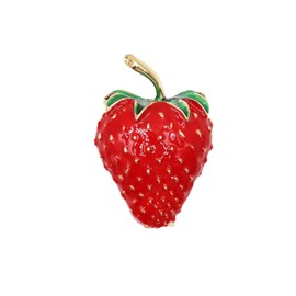 Cute Strawberry Brooch Pins for Women Girls,3D Fruit Enamel Strawberry Oil Red Fruit Brooches Label Pins Shawl Clips for Teen Girl Jewelry (Red-B)