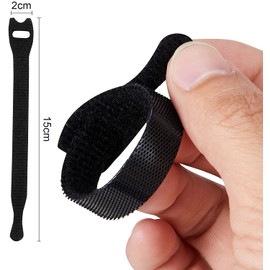 Trilancer Black Cable Ties 100 Pieces, 5.9 inches (15 cm) Cable Band Storage Strap, Cord Wire Storage