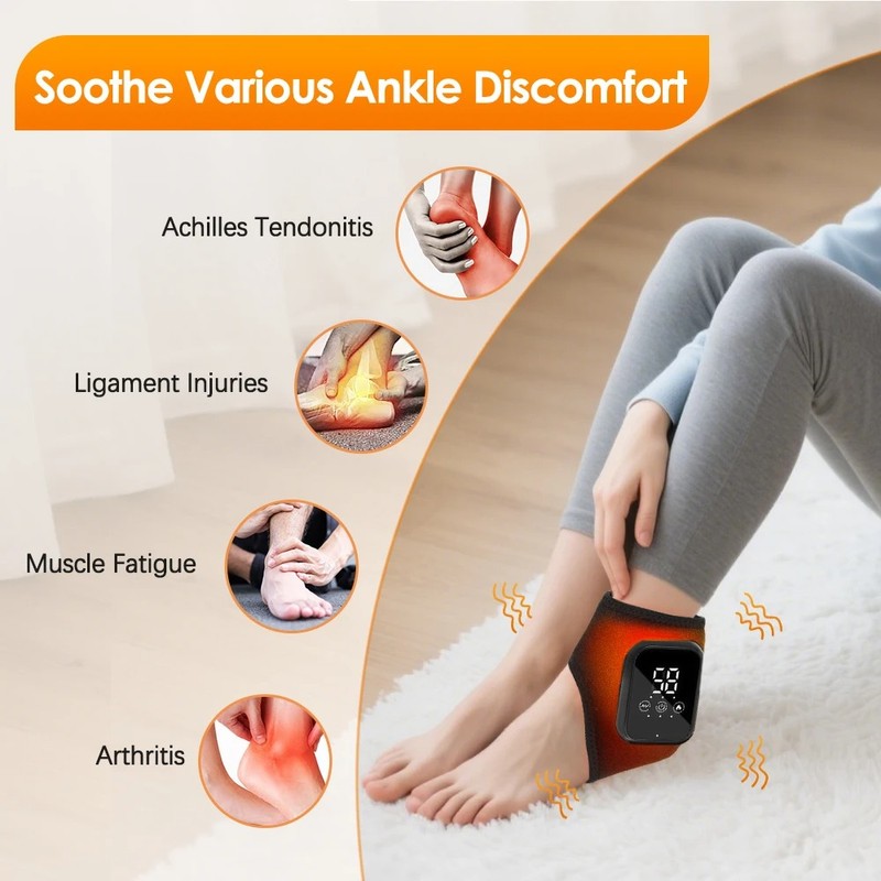 Electric Heated Ankle & Foot Massager Wrap for Relaxation –