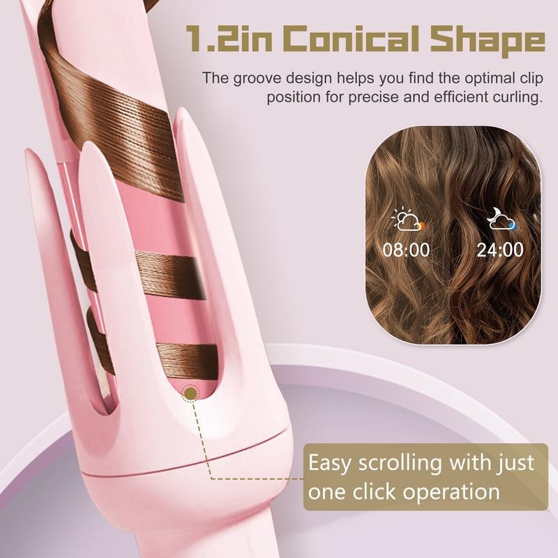 Automatic Hair Curling Iron with 4 Temperature & Timer, Automatic