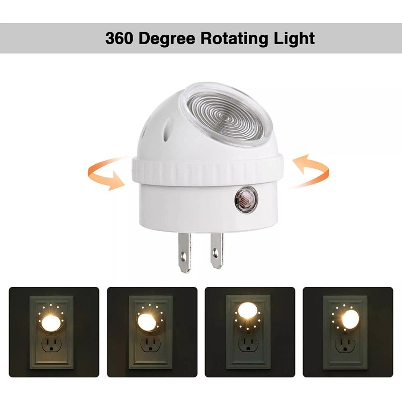 DEWENWILS 4pack Plug in Night Light 360° Rotation LED Nightlights