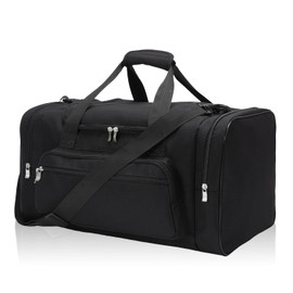 Sport Holdall Duffle Bag 55L Gym Duffle Bag with Shoulder Strap Overnight Weekender Bag for Men and Women (Black, 55L)