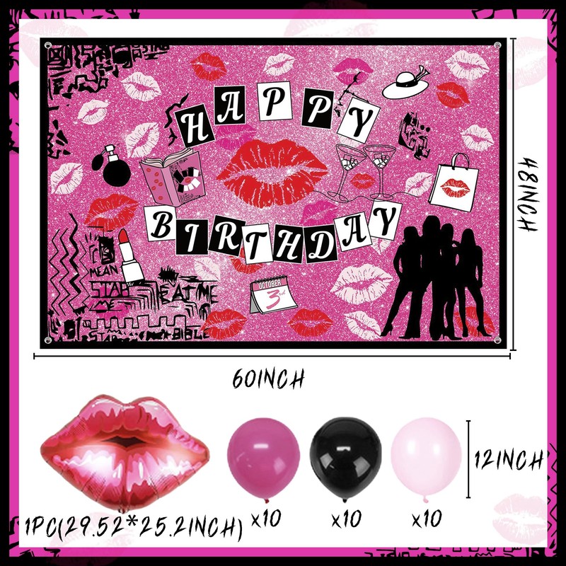 LaVenty Mean Girl Birthday Decoration Mean Girl Birthday Banner