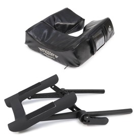 MASTER MASSAGE Universal MusicMaster Ergonomic Dream Memory Foam Face Cushion Pillow and Adjustable Ergonomic Dream Face Cradle Set - Massage Table/Massage Chair Headrest Platform Set(Black Nano)