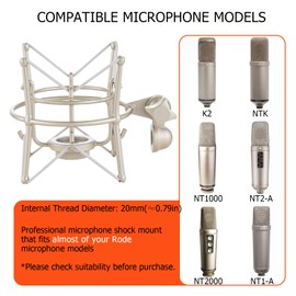 Xereizo Microphone Shock Mount, Metal Universal Mic Holder Spider Recording Mic Shockmount Stand Compatible with Many Condenser Mics Like AT2020 MXL 770 MXL 990 Samson C01 Rode NT1-A Neumann U87 etc.