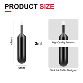 ASIRYVA 12Pcs Ink Refills for Address Blocker Stamp, Ink Refill for Identity Theft Protection Roller Stamp (Black)